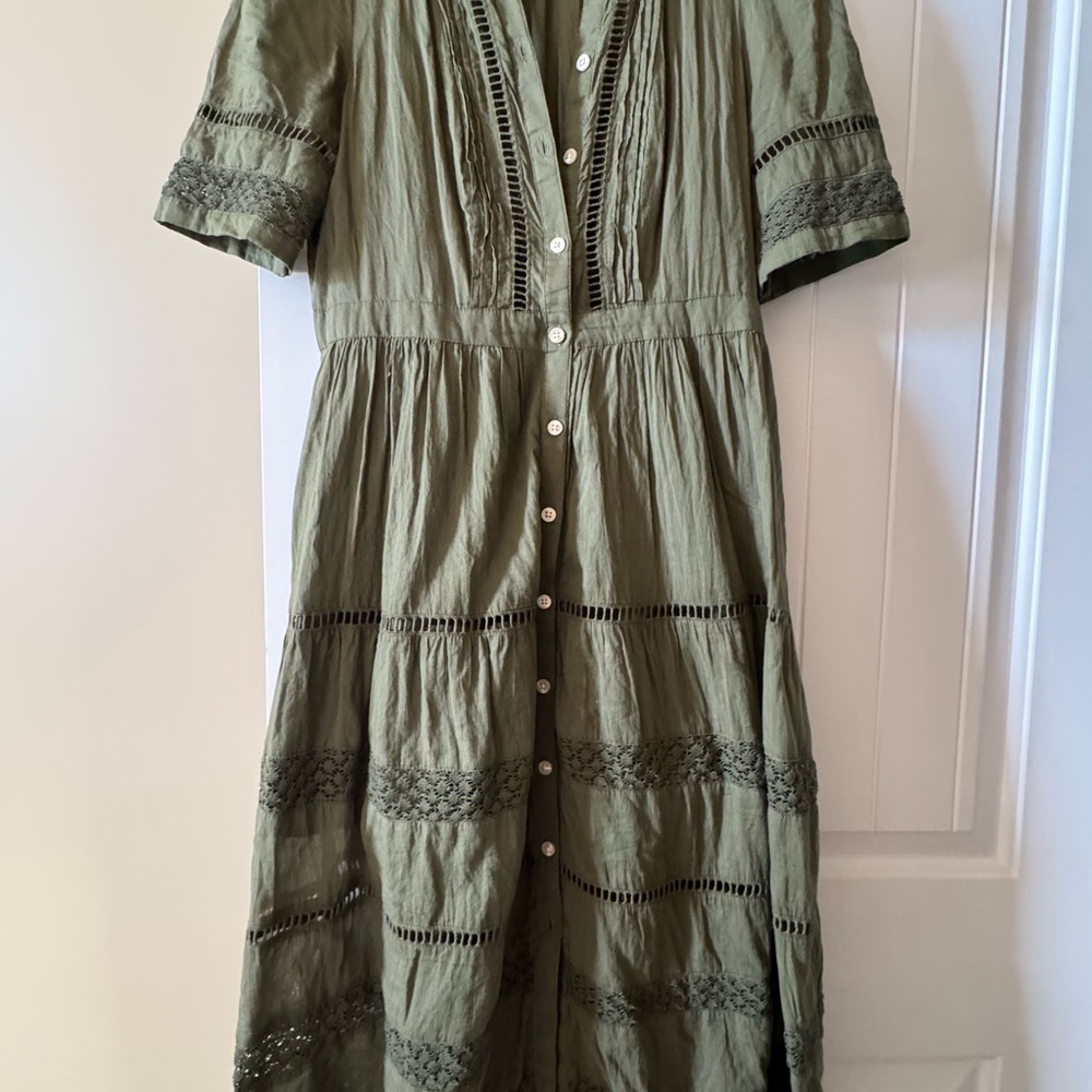 Gap Olive Green Button-Down Dress